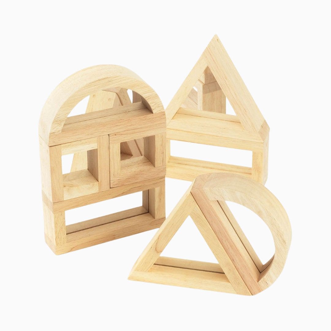 Tickit grote houten blokken met spiegel