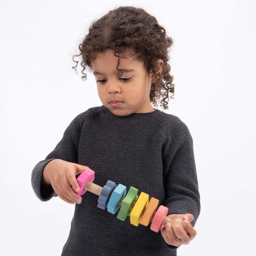 tickit xl bout met 7 moeren in regenboogkleuren