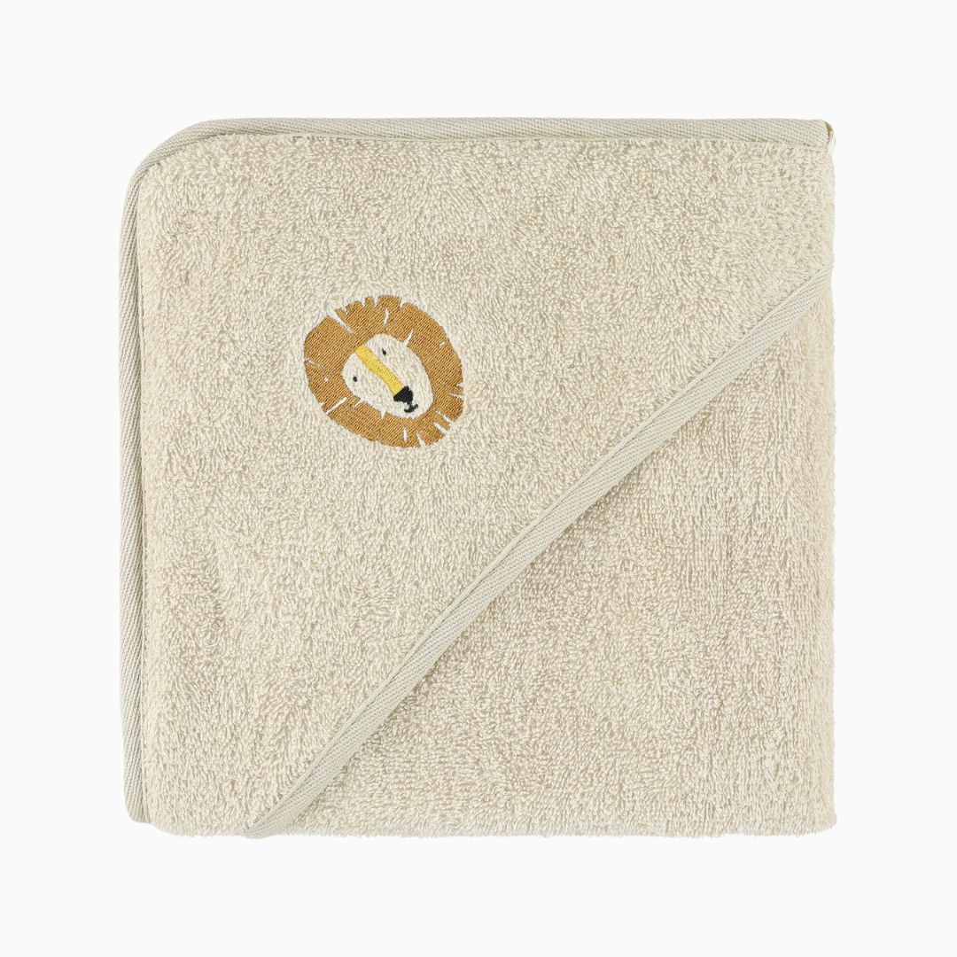 Trixie badstof badcape Mr. Lion van 100% organisch katoen in de kleur beige