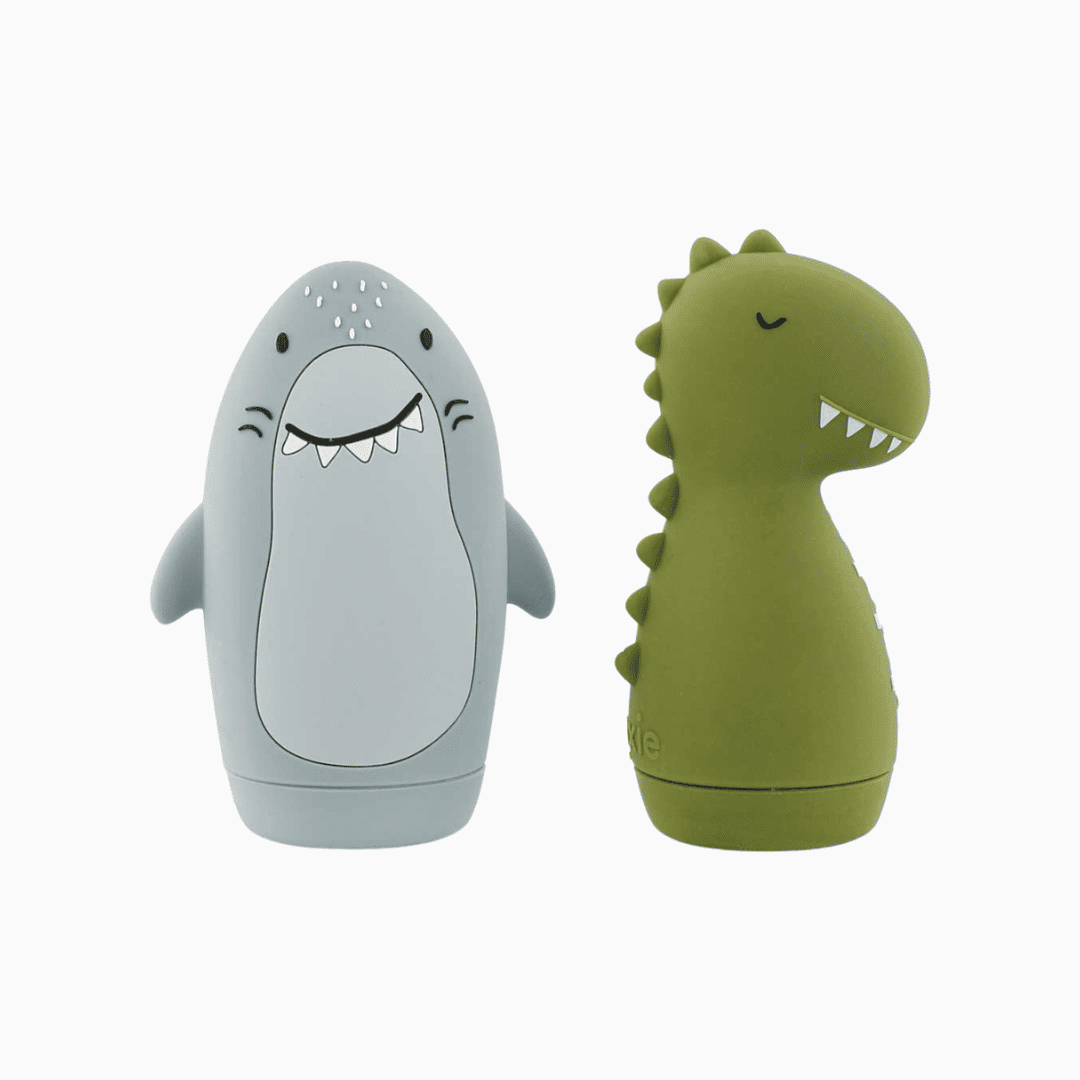 trixie badspeelgoed sproeiende dieren haai en dino