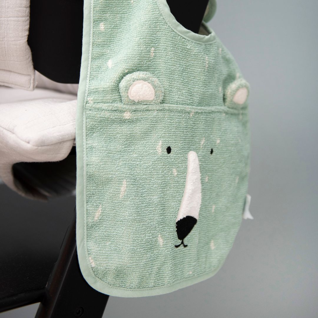 Trixie badstof slab van biologisch katoen Mr. Polar Bear ijsbeer mintgroen