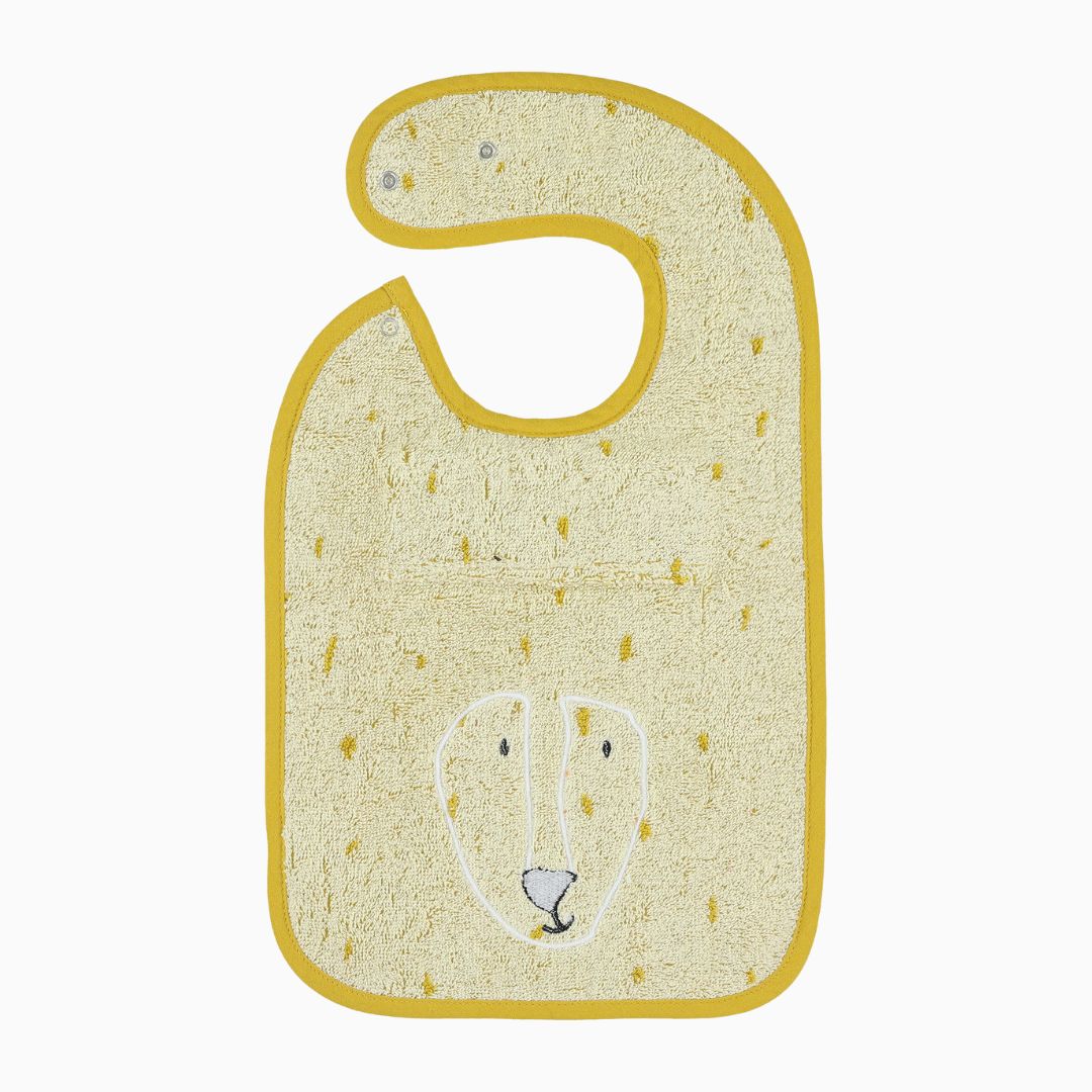 Trixie badstof slab van biologisch katoen in de kleur okergeel Mr. Lion leeuw