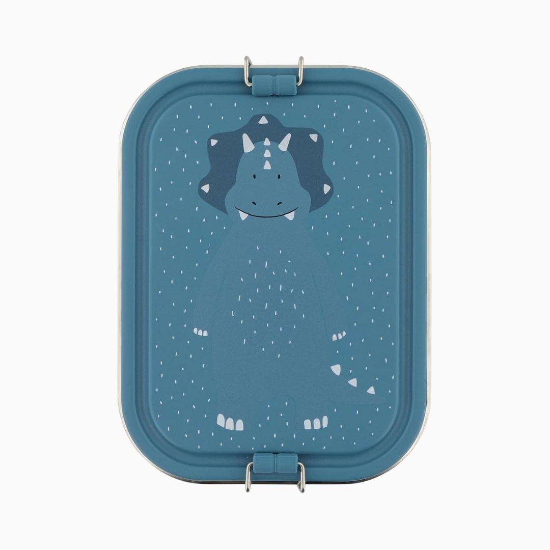 Trixie broodtrommel van RVS met triceratops afbeelding