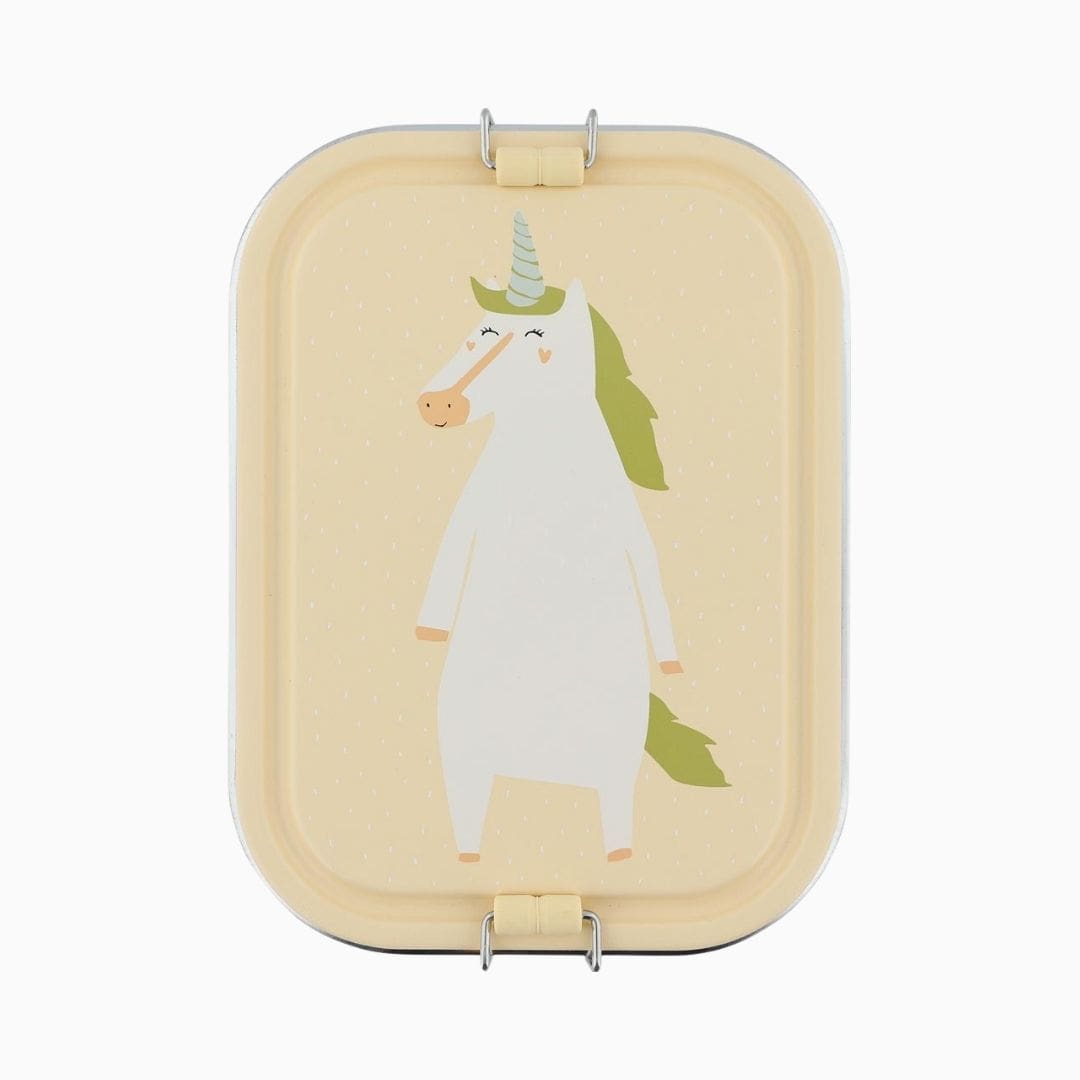 Trixie broodtrommel van RVS met vakverdeling en Unicorn