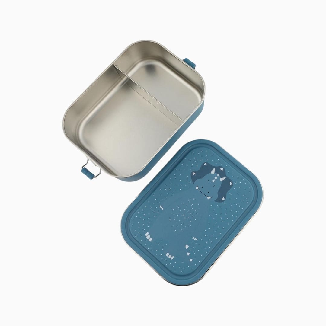 Trixie broodtrommel van RVS met triceratops afbeelding