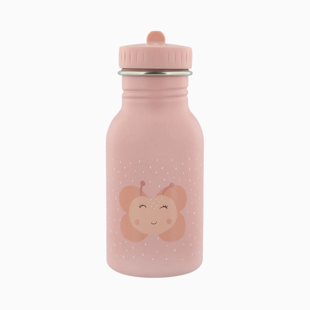 Trixie drinkfles van RVS met vlinder Mrs. Butterfly in de kleur roze