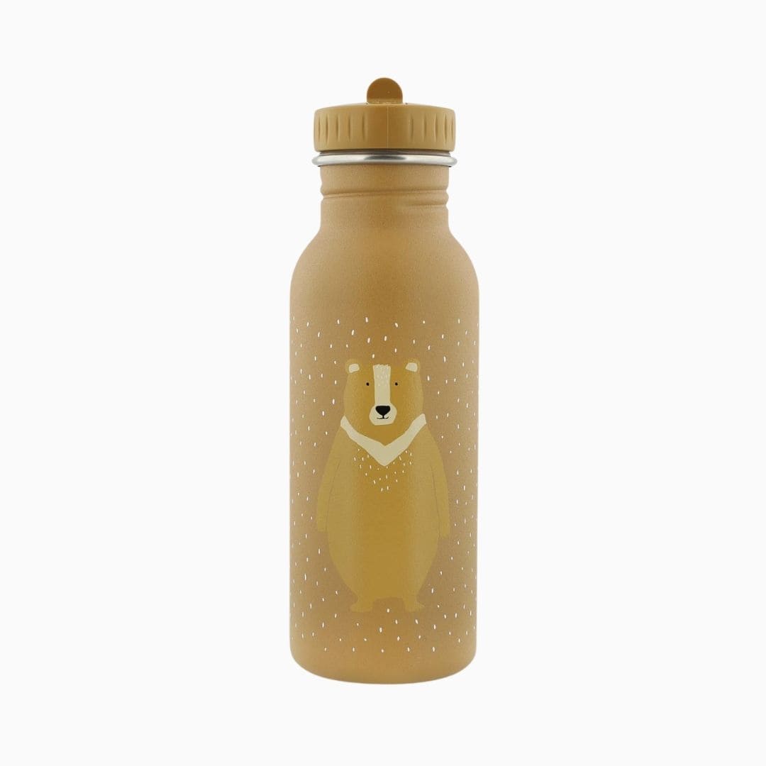 Trixie drinkfles 500ML van RVS Mr. Bear beertje bruin