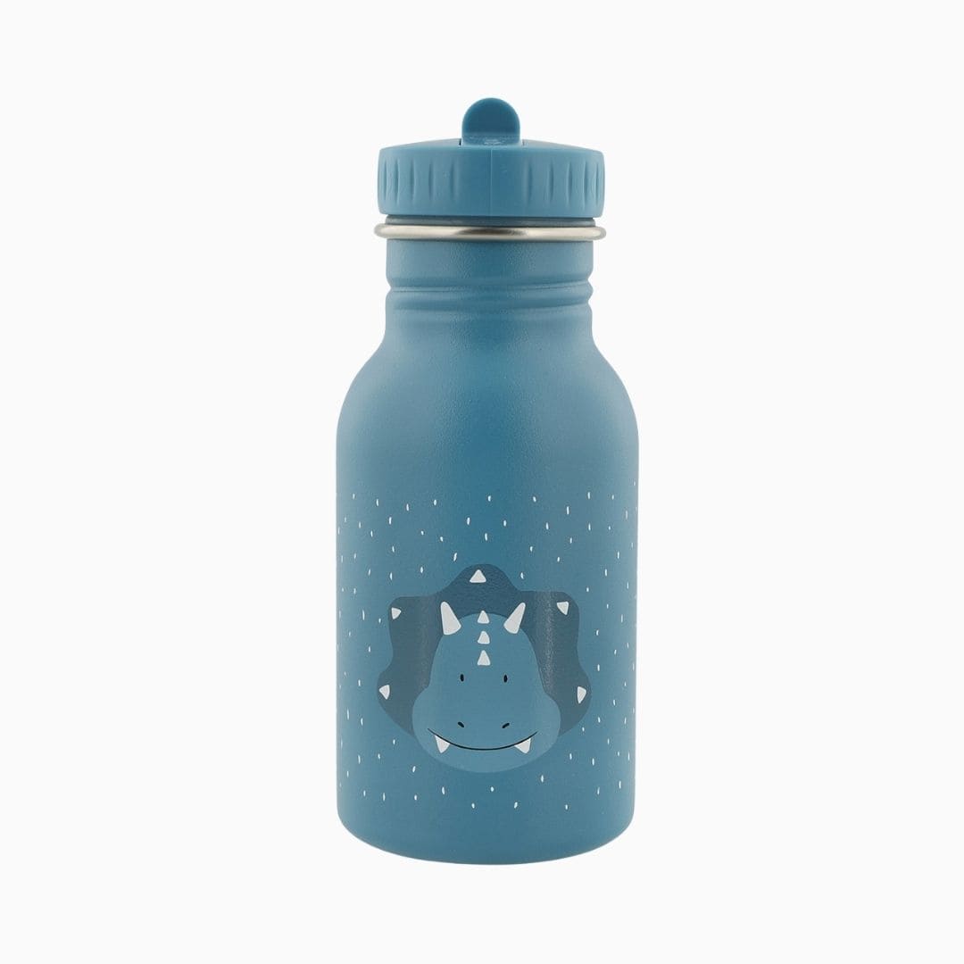 Trixie drinkfles 350ML met triceratops dino in blauw