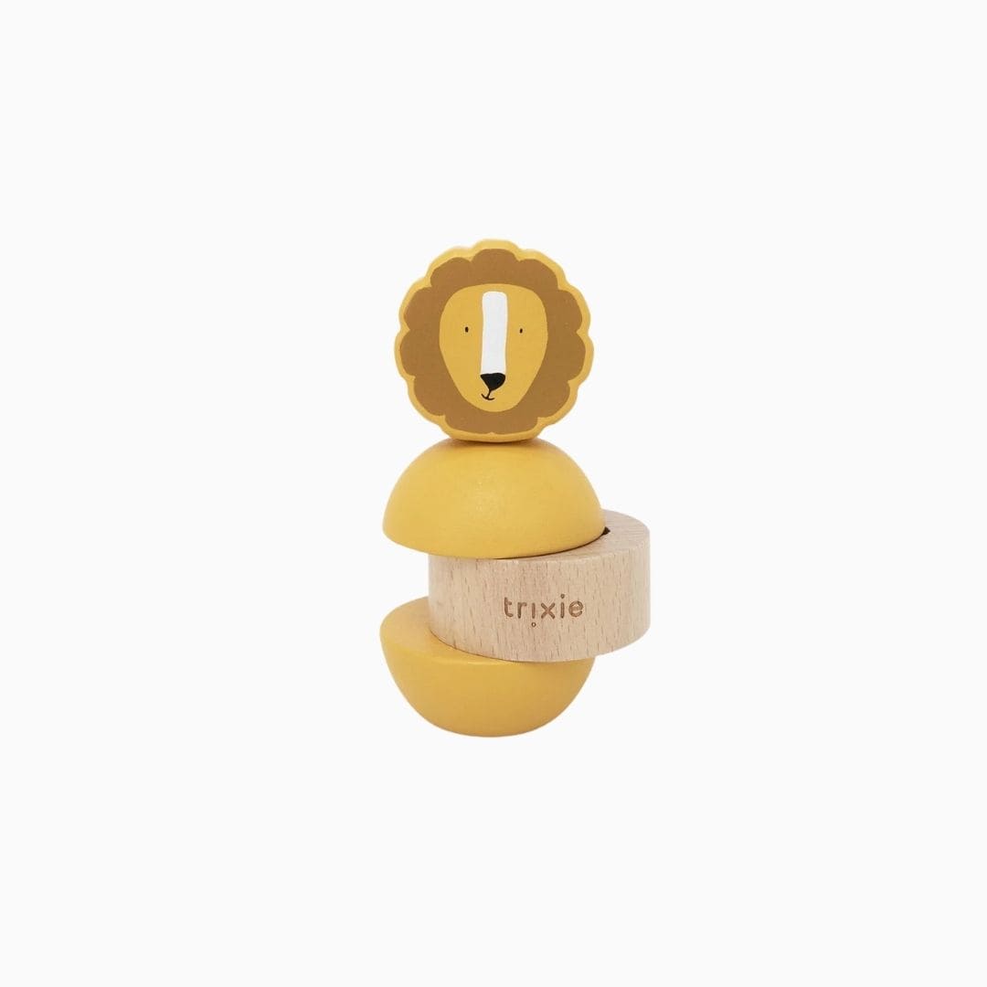 Trixie houten stapeltoren met rammelgeluid in het thema van Mr. Lion