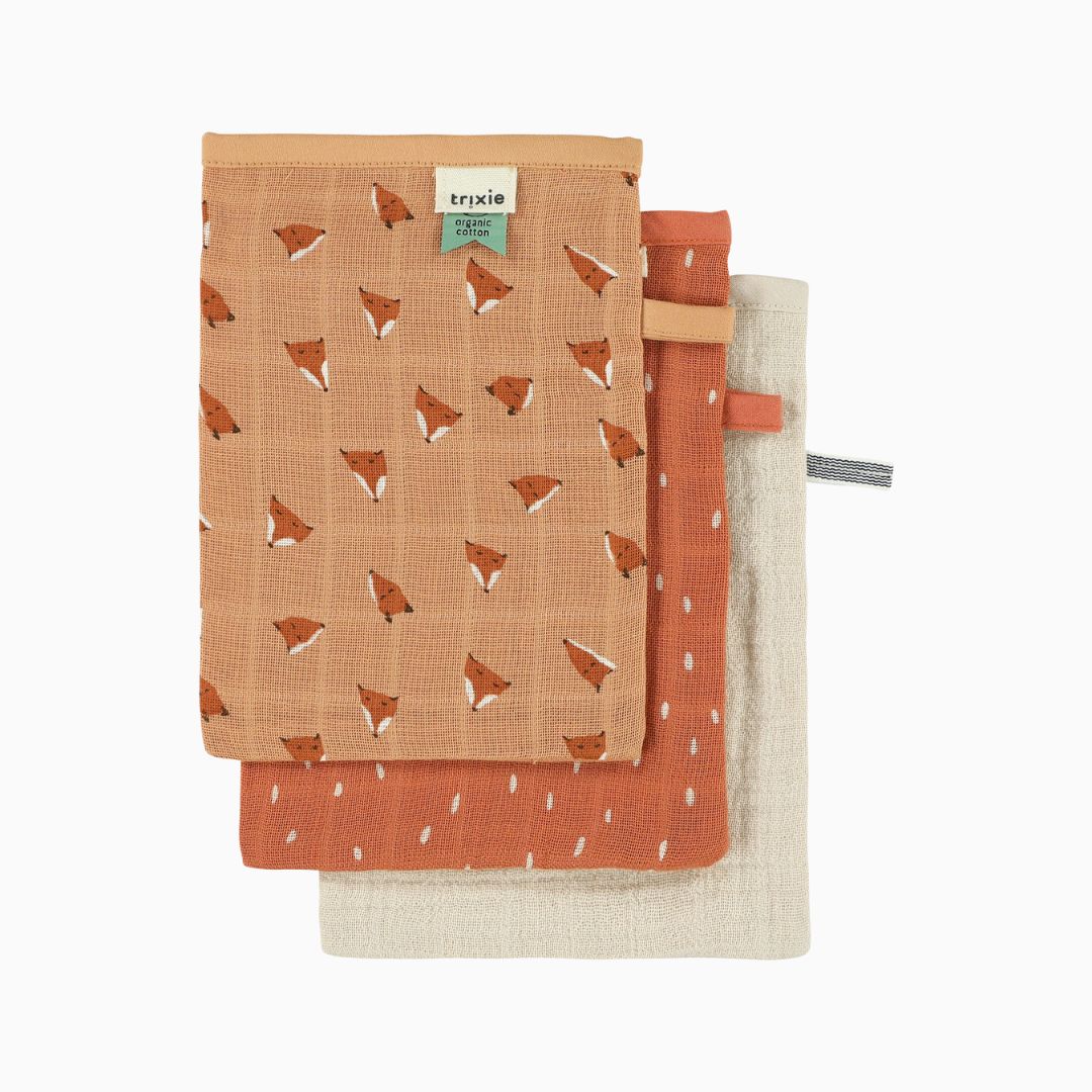 Trixie hydrofiele washandjes set Fox - 3 stuks