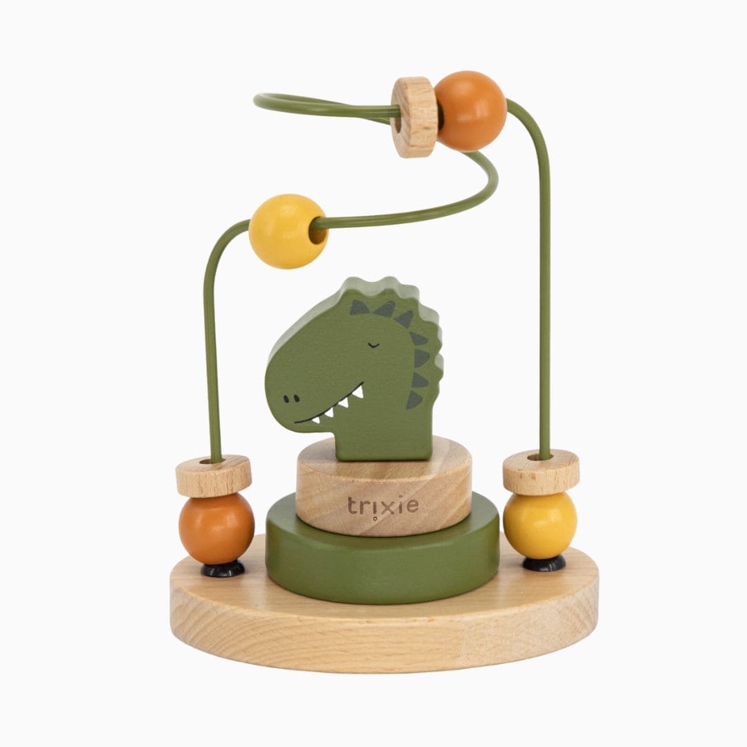 Trixie houten kralenframe Mr. Dino in de kleur groen