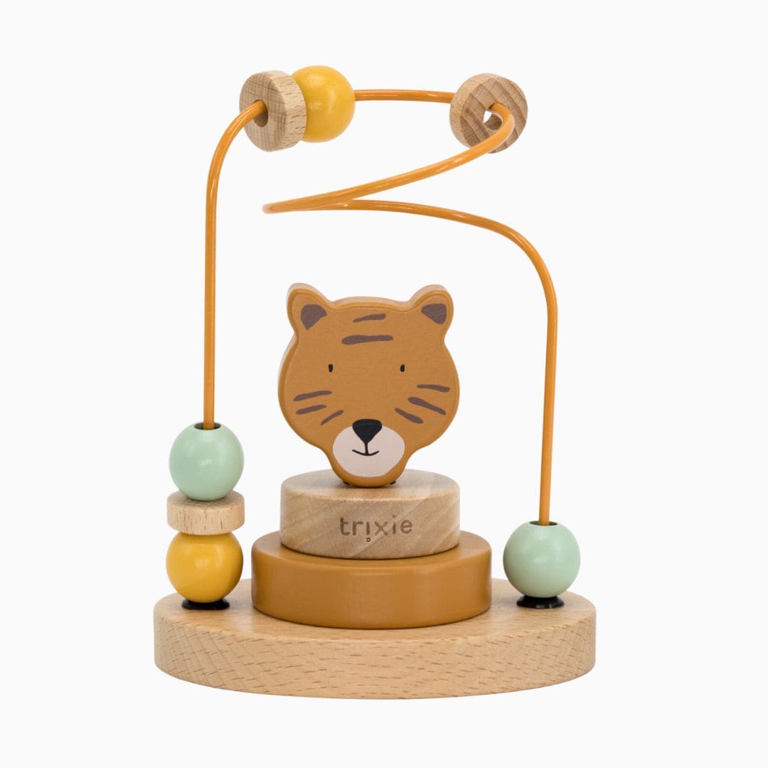 Trixie houten kralenframe Mr. Tiger in de kleur oranje