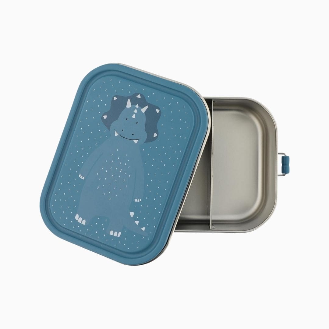 Trixie broodtrommel van RVS met triceratops afbeelding