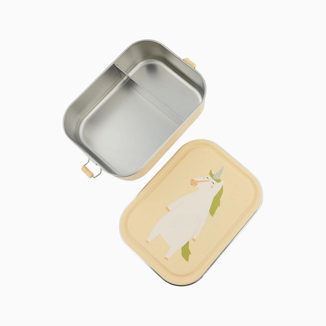 Trixie broodtrommel van RVS met vakverdeling en Unicorn