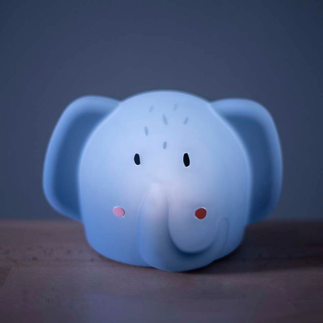 Trixie oplaadbaar nachtlampje in de vorm van een olifant van siliconen in de kleur blauw
