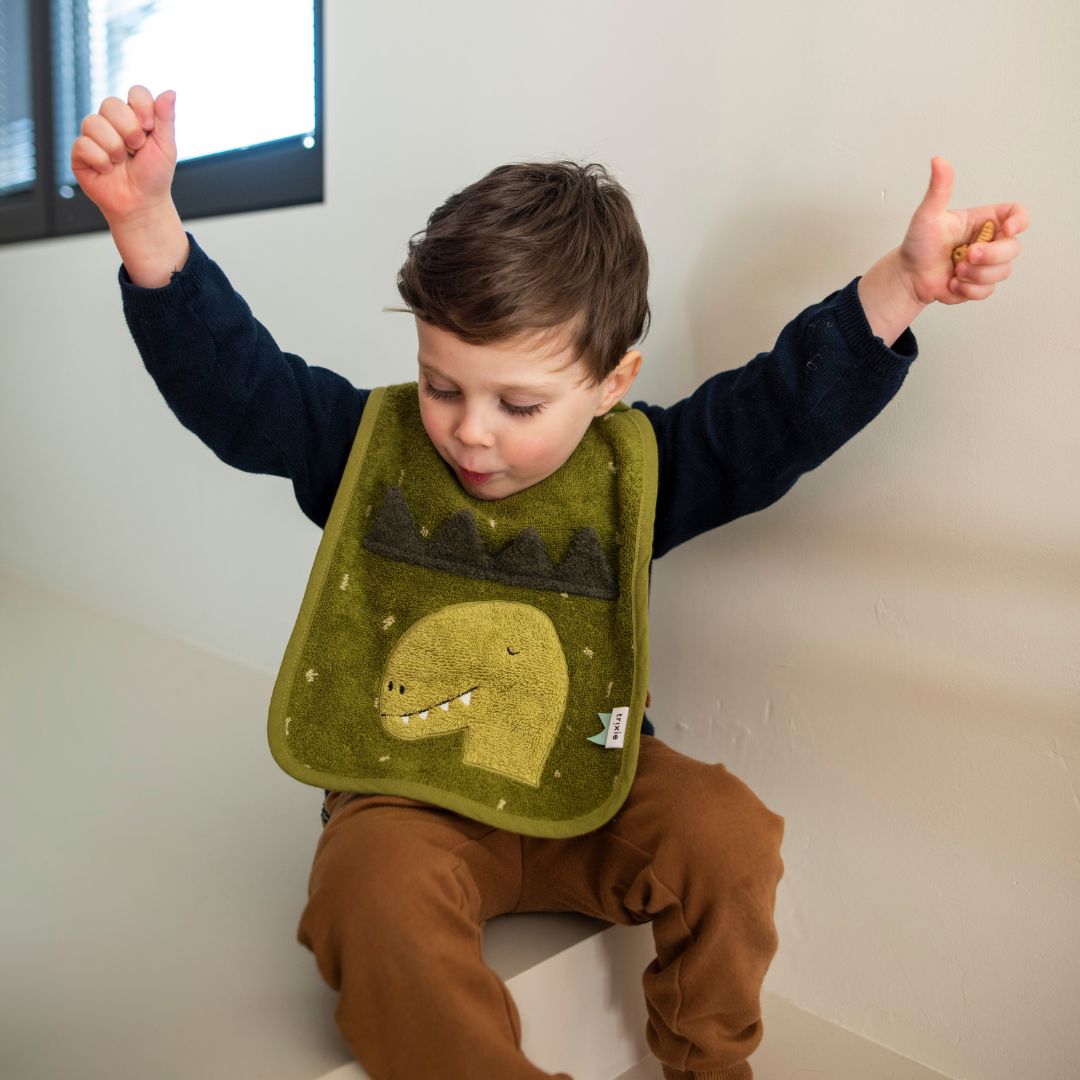 Trixie slab van biologisch katoen Mr. Dino groen