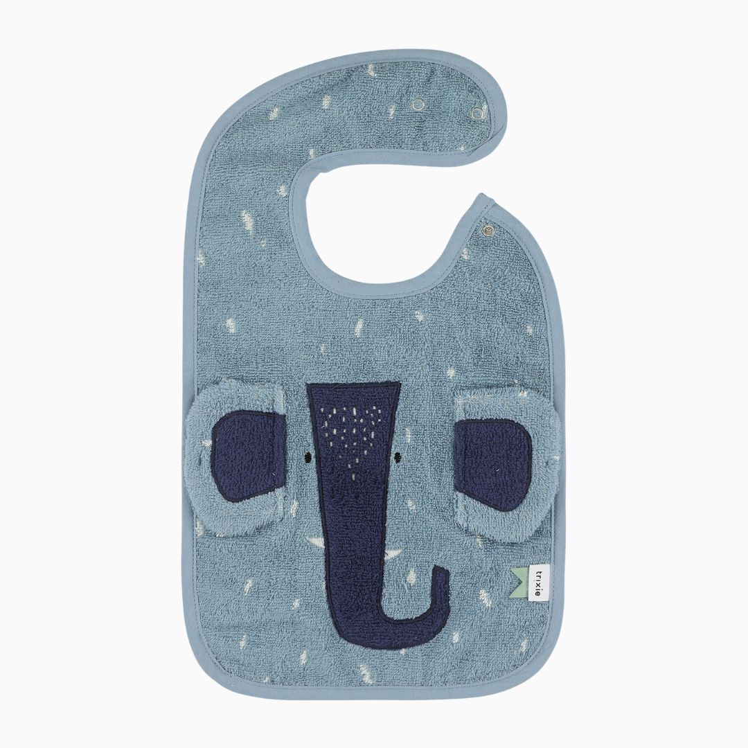 Trixie badstof slab van biologisch katoen Mrs. Elephant olifant in blauw