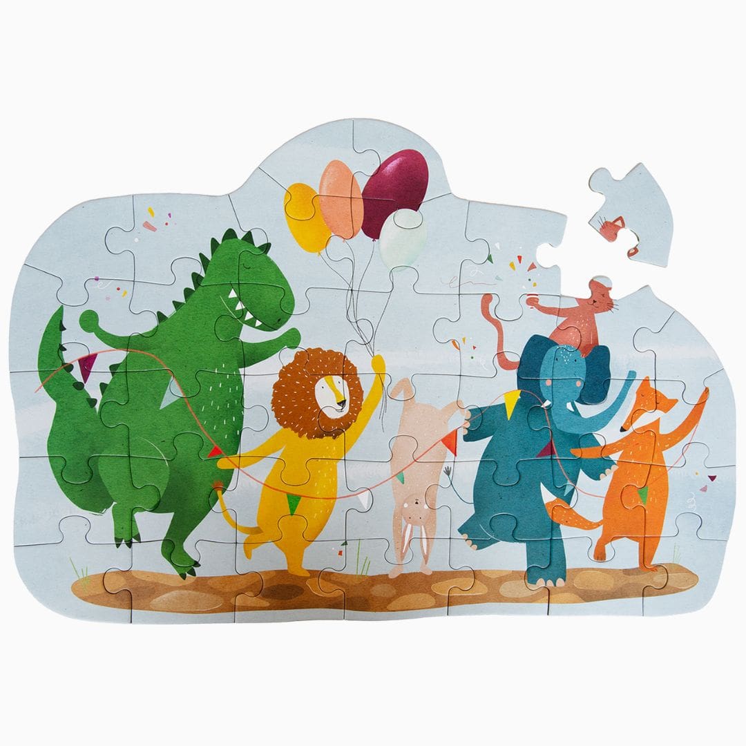 Trixie vormen puzzel van karton in het thema verjaardag met 36 puzzelstukjes