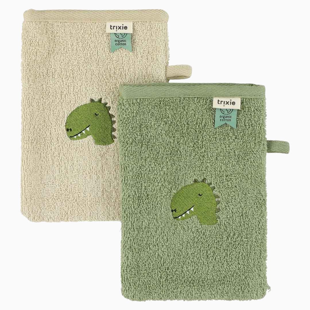 Trixie badstof washandje dino - 2 stuks