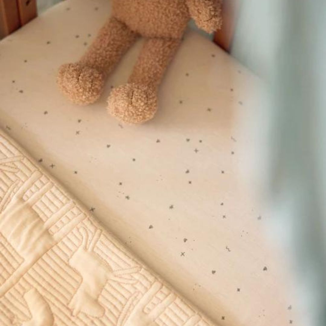 Jollein hoeslaken jersey twinkling - sea green