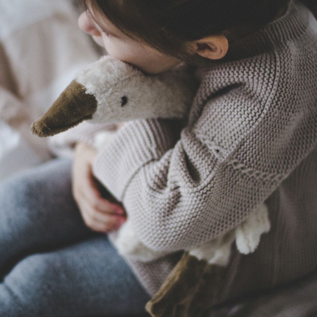 Senger Naturwelt warmteknuffel met kersenpitten gans in de kleur wit