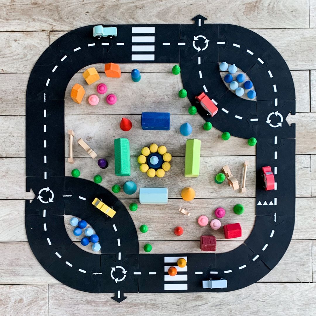Waytoplay Toys Highway autobaan set met 24 wegdelen