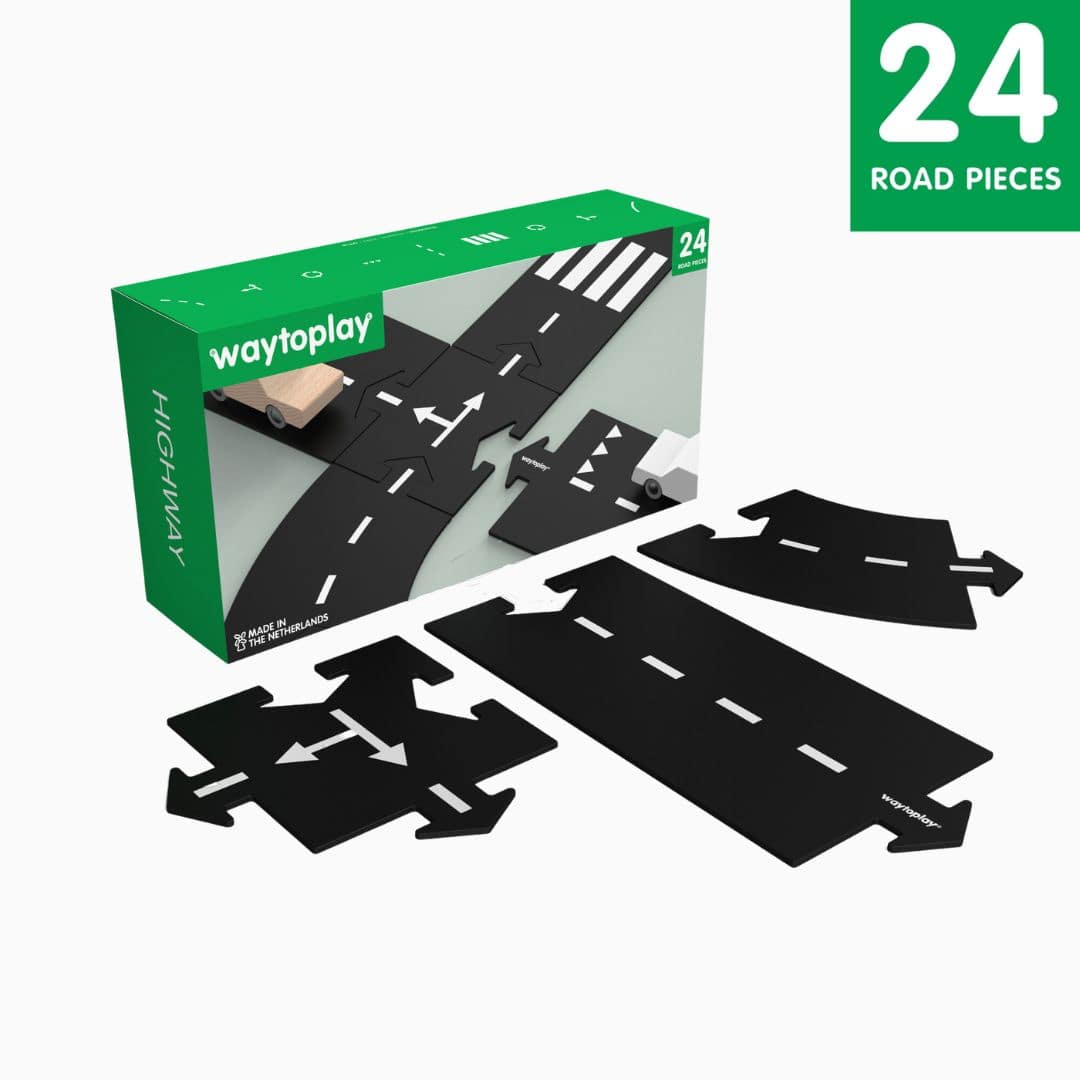 Waytoplay Toys Highway autobaan set met 24 wegdelen