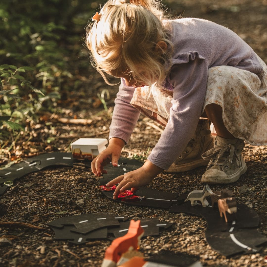 Waytoplay Toys flexibele autobaan King of the Road set met 40 wegdelen