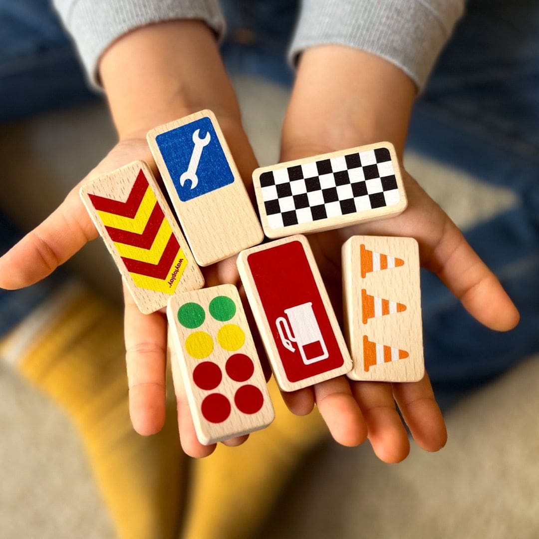 Waytoplay houten verkeersborden Roadblocks racebaan 8 stuks