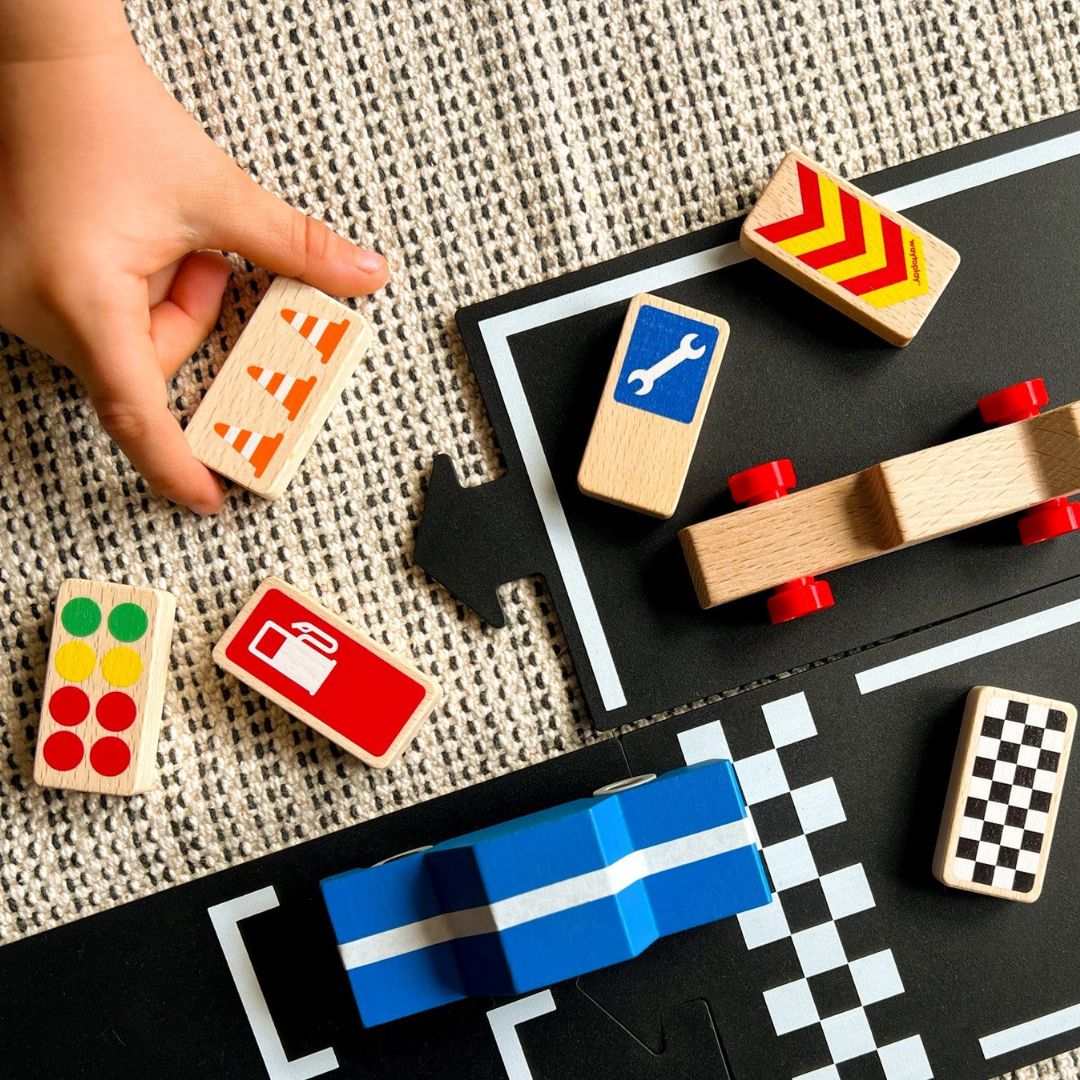 Waytoplay houten verkeersborden Roadblocks racebaan 8 stuks