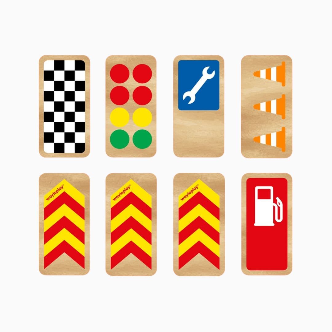 Waytoplay houten verkeersborden Roadblocks racebaan 8 stuks