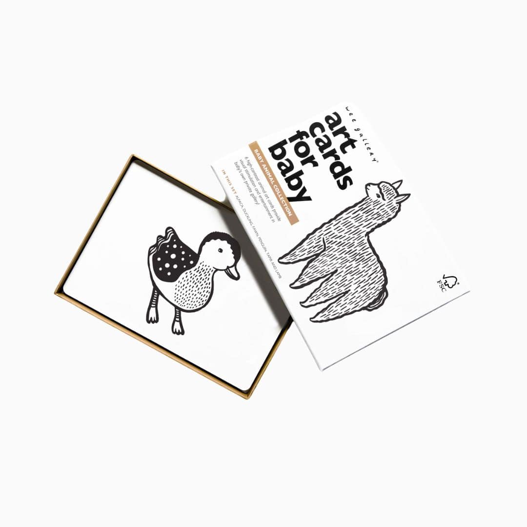Wee Gallery Art Cards zwart wit contrasterende kaarten in het thema baby dieren