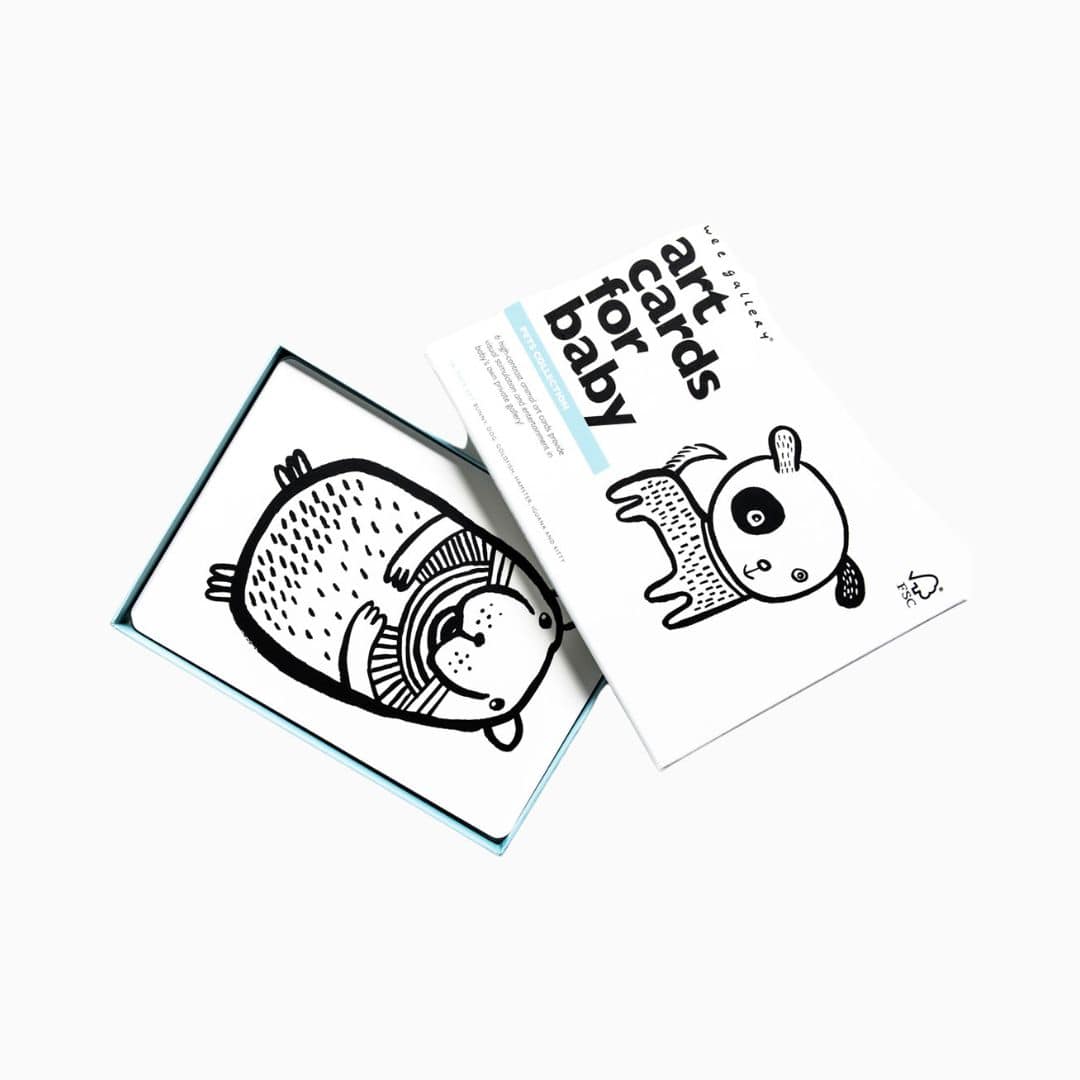 Wee Gallery Art Cards kijkkaarten in zwart wit met huisdieren