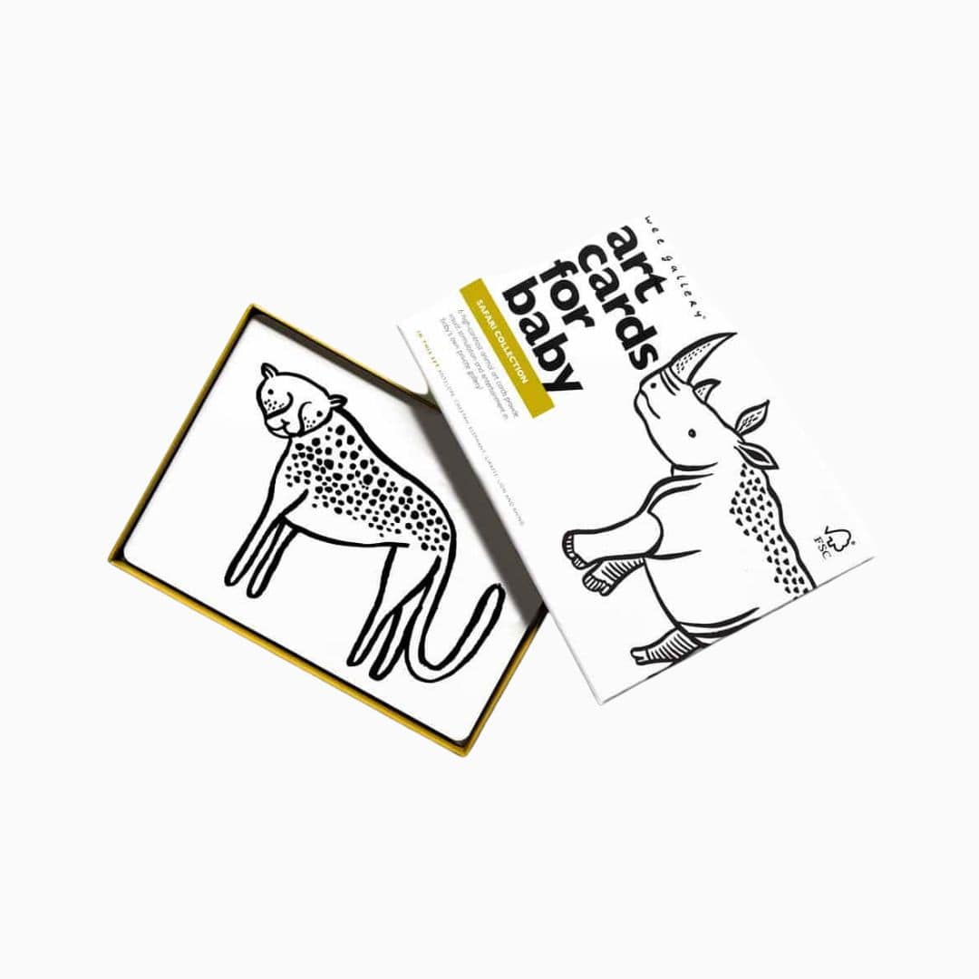 Wee Gallery contrastkaarten zwart wit in het thema safari dieren