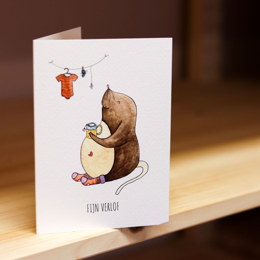 Wenskaart Fijn verlof mol van Juulz Illustration