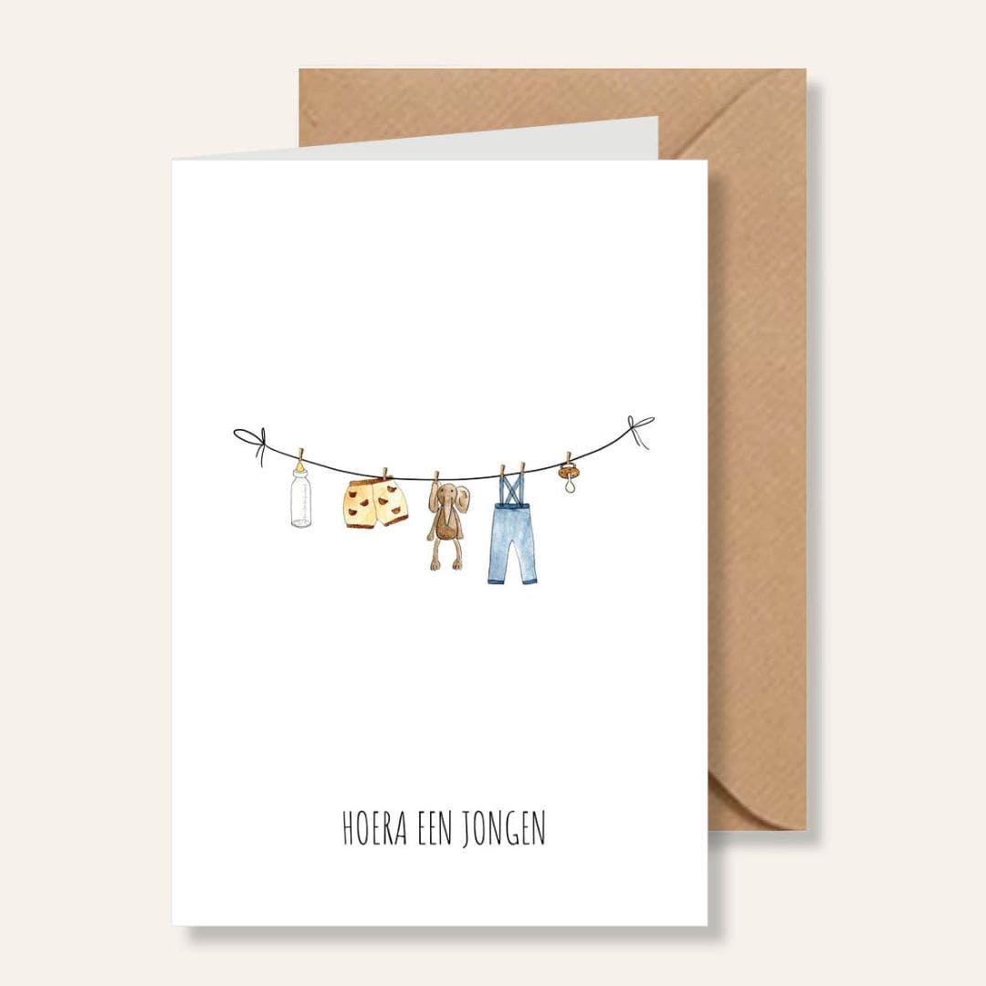Juulz illustrations felicitatie kaart geboorte hoera een meisje