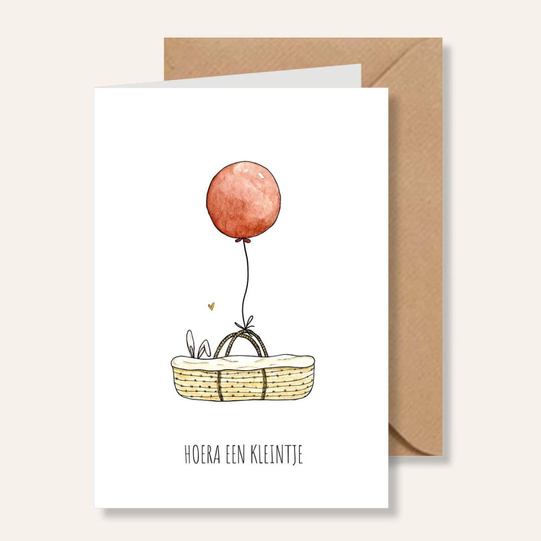 Juulz Illustrations wenskaart hoera een kleintje