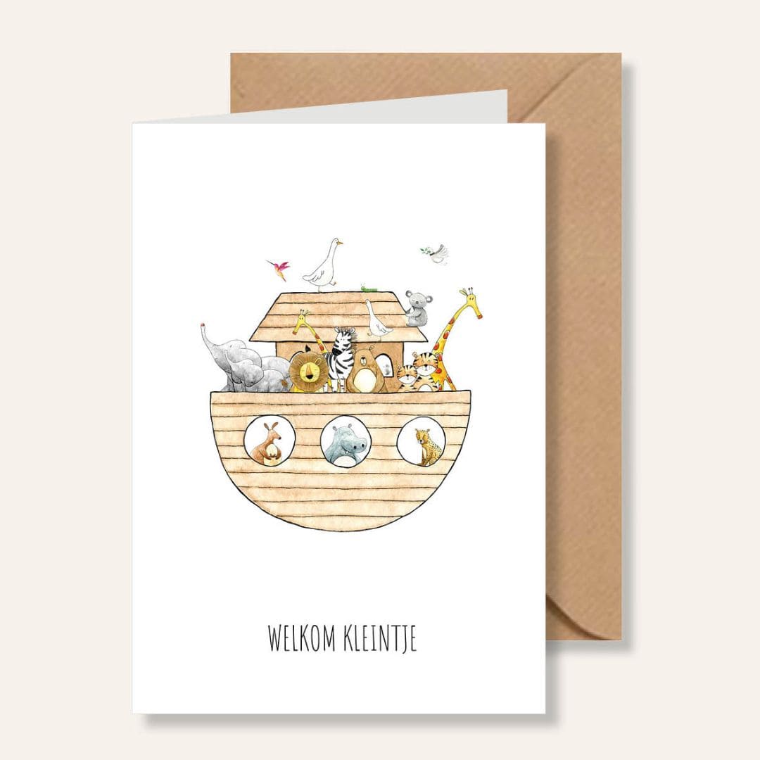 Ansichtkaart welkom kleintje ark van noach