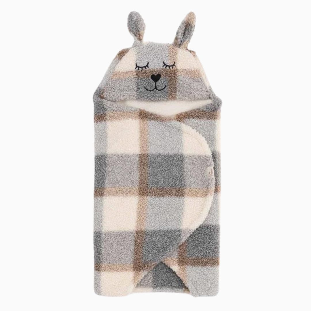 Jollein wikkeldeken bunny check - boucle