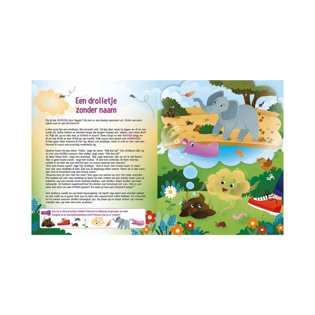 Zaklampboek speuren naar drolletjes en scheetjes