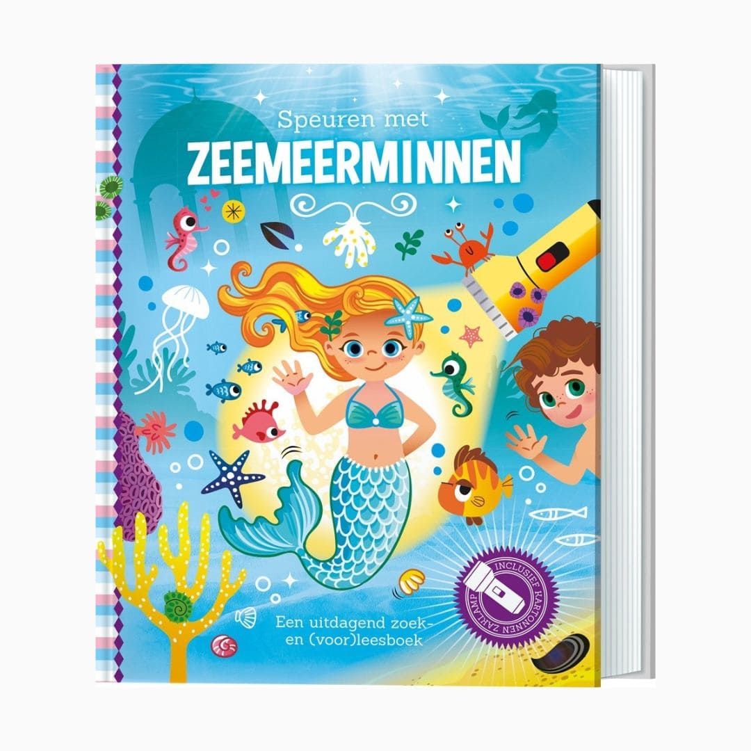 Zaklampboek speuren met zeemeerminnen van uitgeverij Lantaarn Publishers