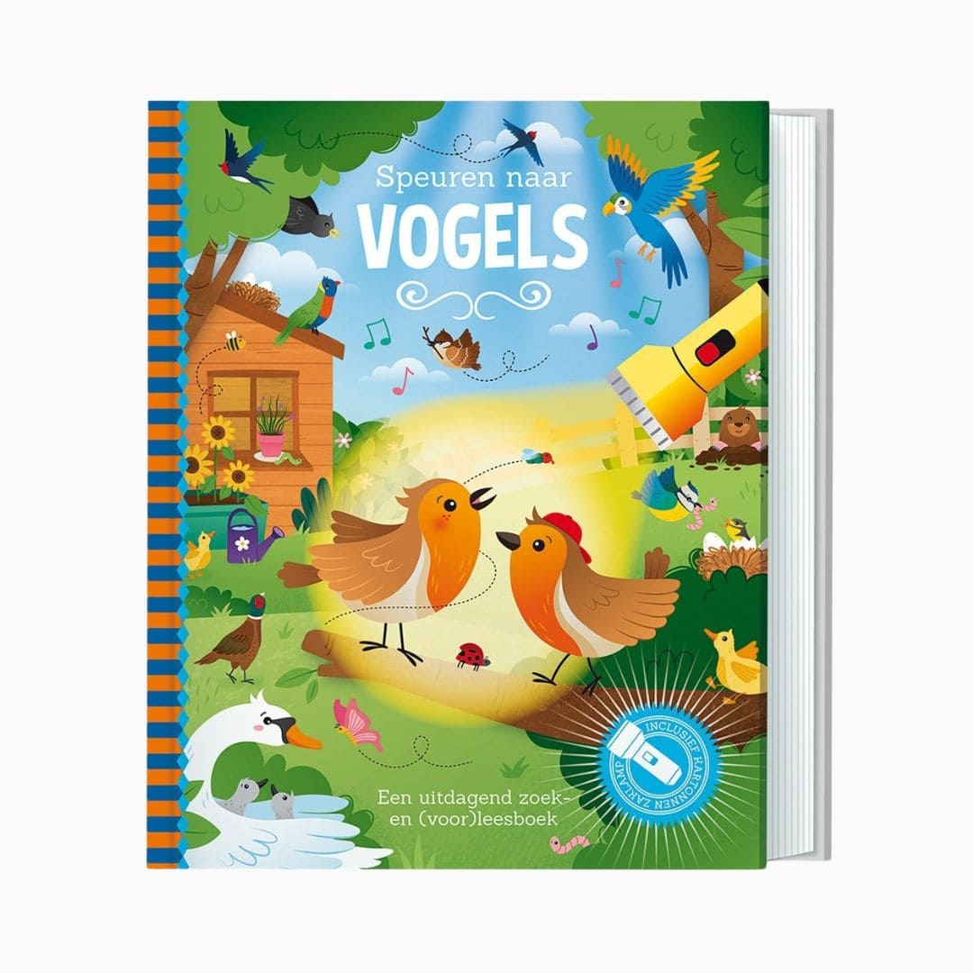 Zaklampboek van Lantaarn Publishers met de titel speuren naar vogels