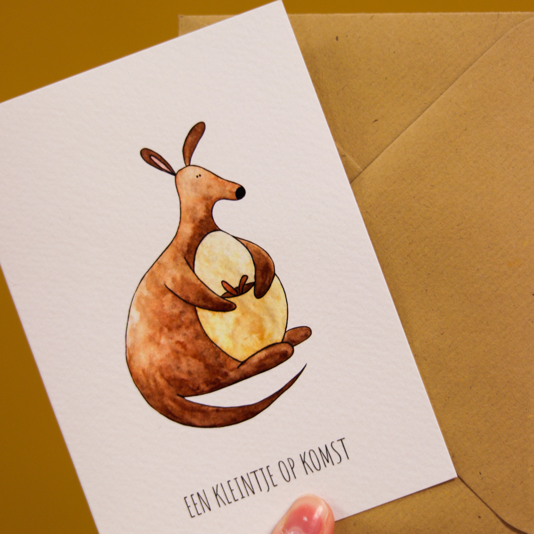 Juulz Illustration & design ansichtkaart - een kleintje op komst