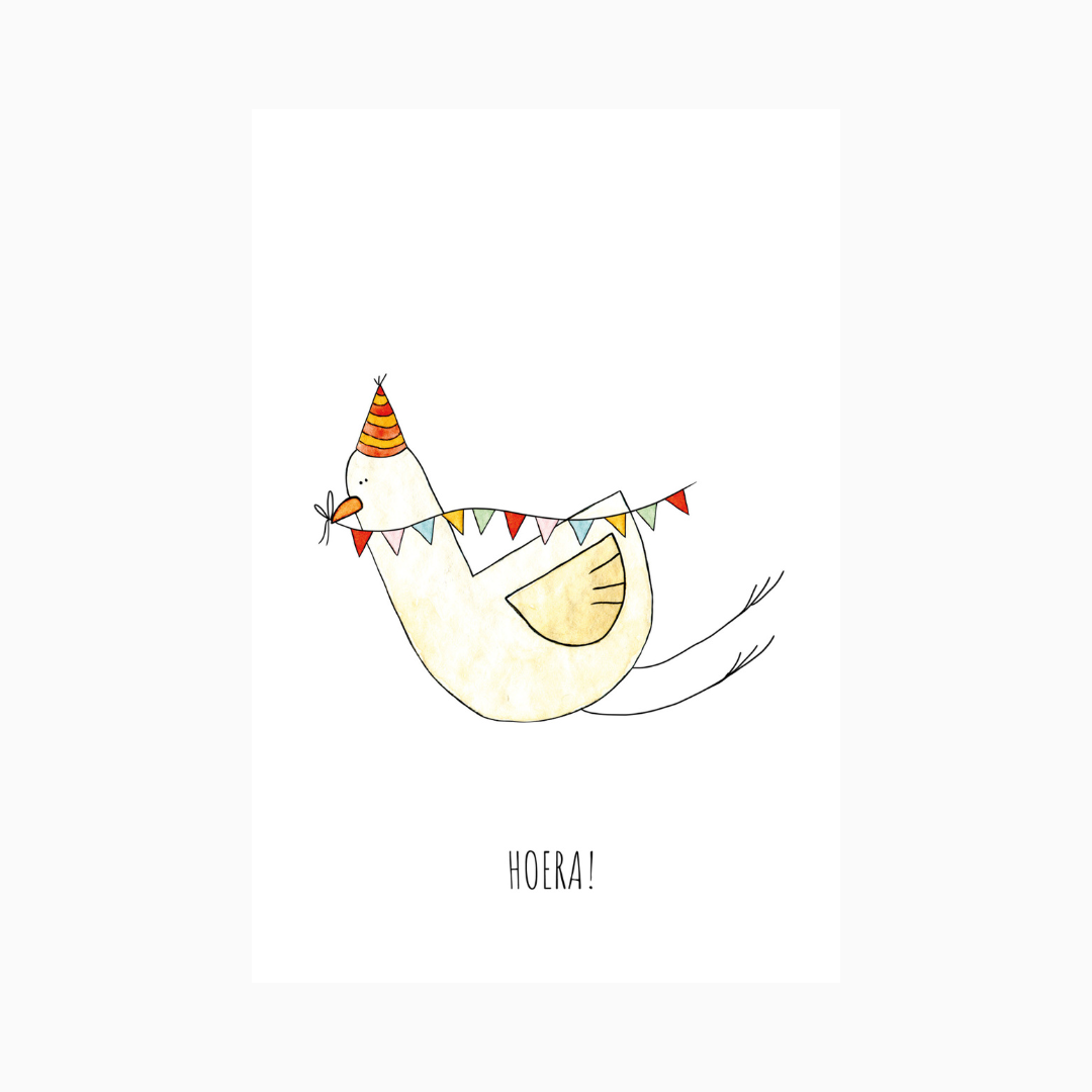 Juulz Illustration & design ansichtkaart - hoera!