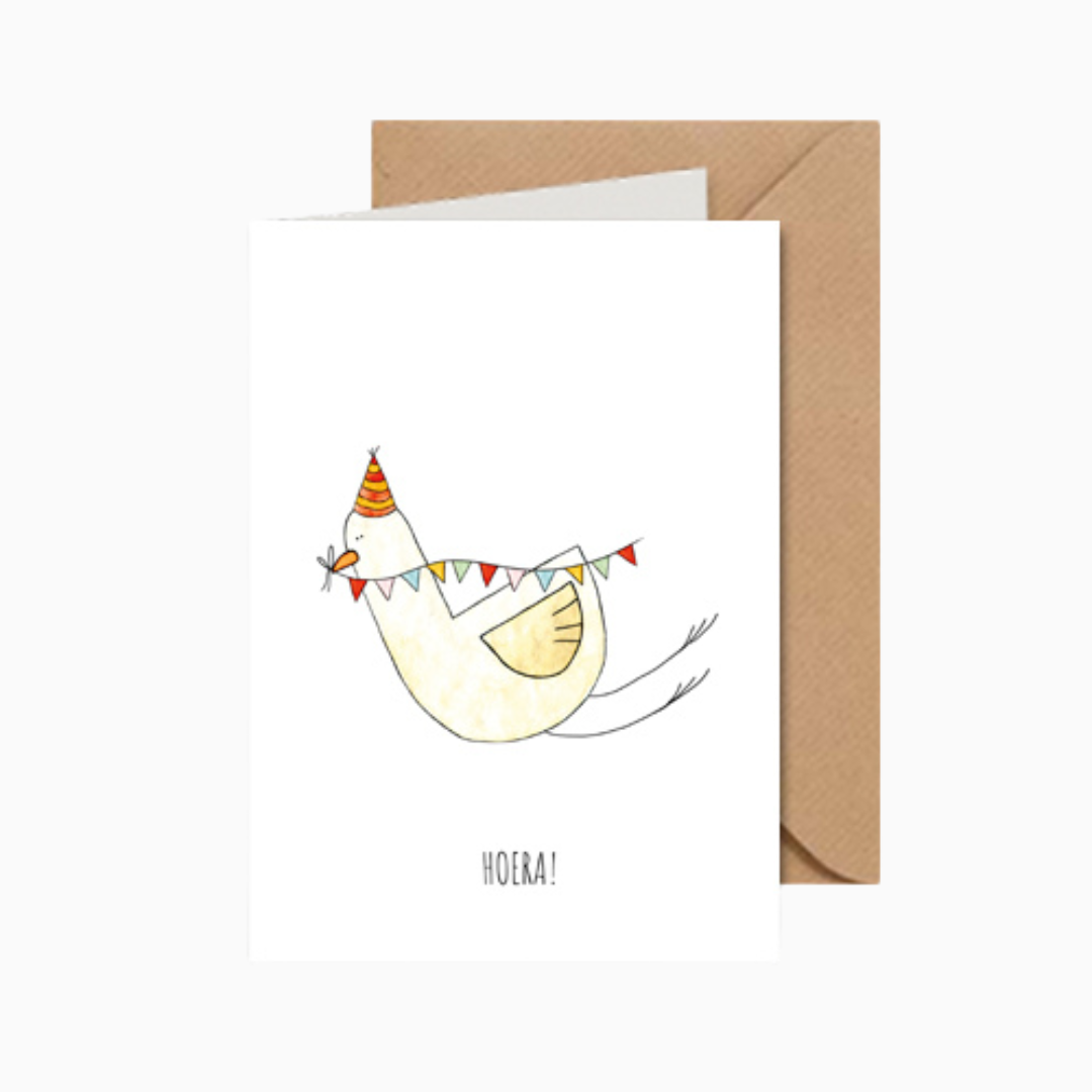 Juulz Illustration & design ansichtkaart - hoera!