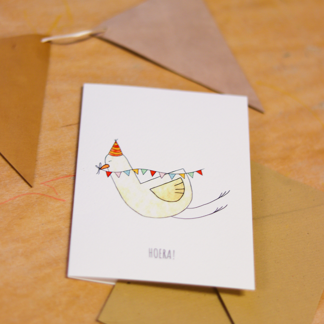 Juulz Illustration & design ansichtkaart - hoera!