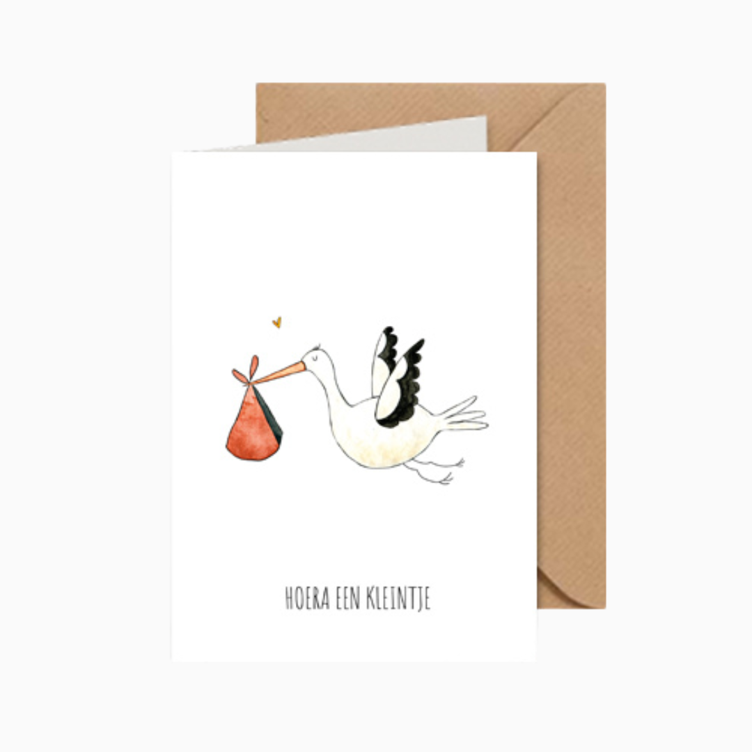 Juulz Illustration & design ansichtkaart - hoera een kleintje