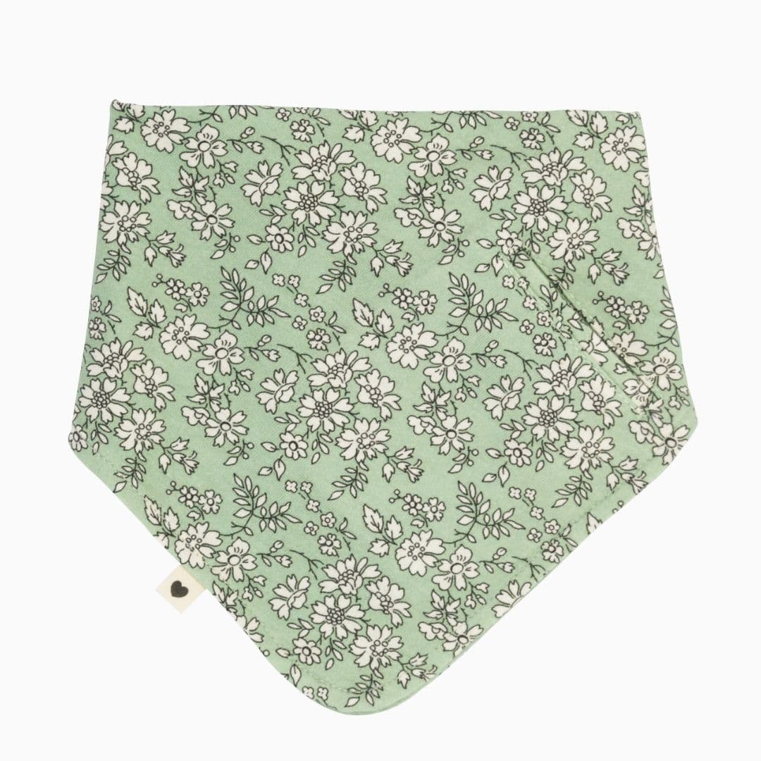 BIBS X LIBERTY bandana slab met bloemenprint cape in de kleur sage oudgroen