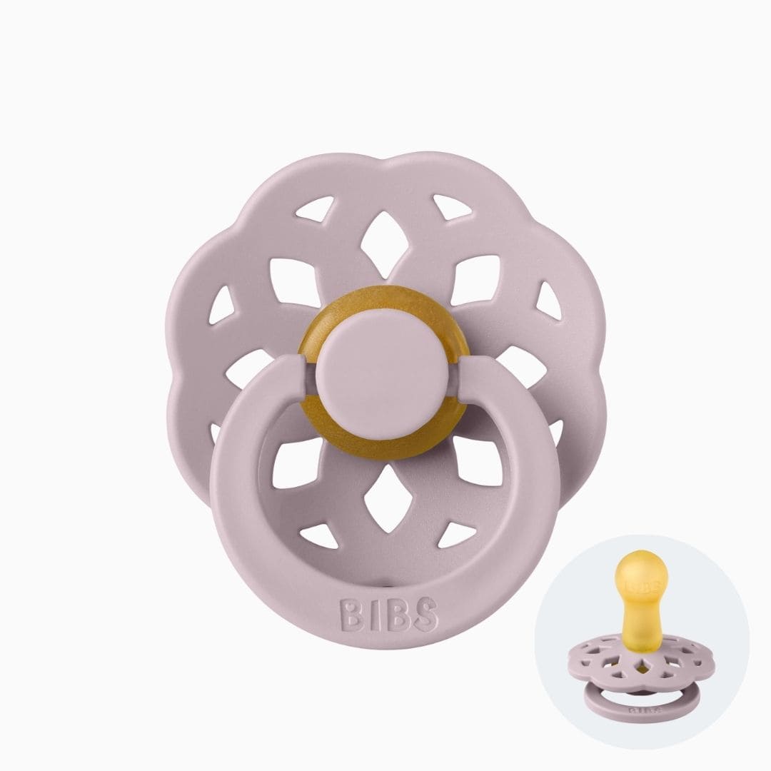 BIBS Boheme fopspeen met natuurrubber speen in de kleur dusky lilac lila