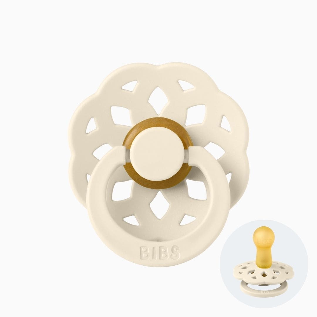 BIBS boheme fopspeen met natuurrubber speen in de kleur ivory wit